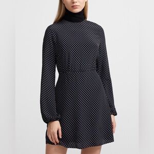 Crewneck Dress in Polka Dot Crepe